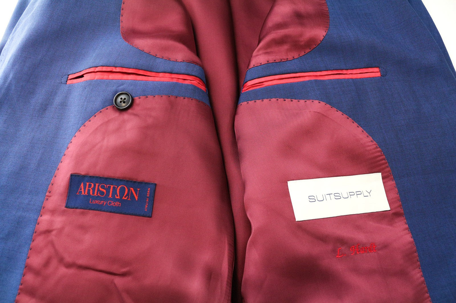 SUITSUPPLY La Spalla Men's Blazer UK42S Blue Wool Mohair Single-Breast Lined