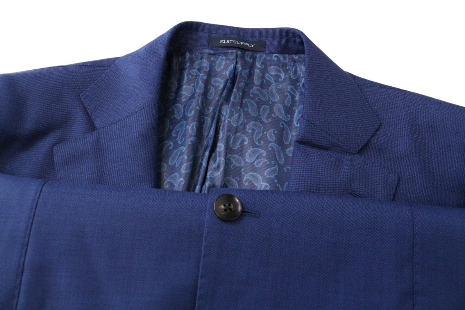 SUITSUPPLY La Spalla Men's Suit UK42R Blue 3 Piece Pure Wool Single-Breasted Set