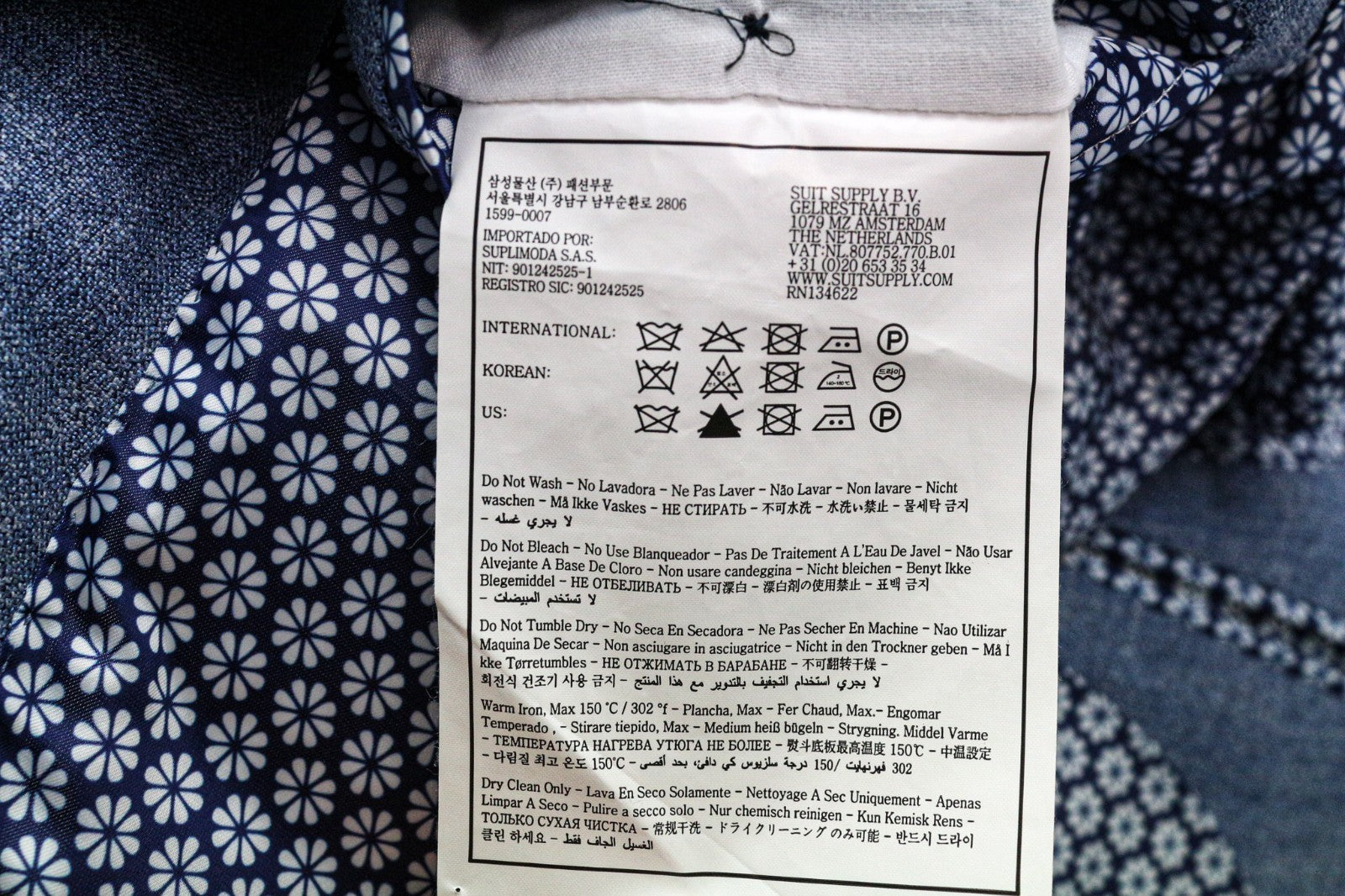 SUITSUPPLY La Spalla Men's Suit UK46R Blue 2 Piece Linen Wool Silk Blend Outfit