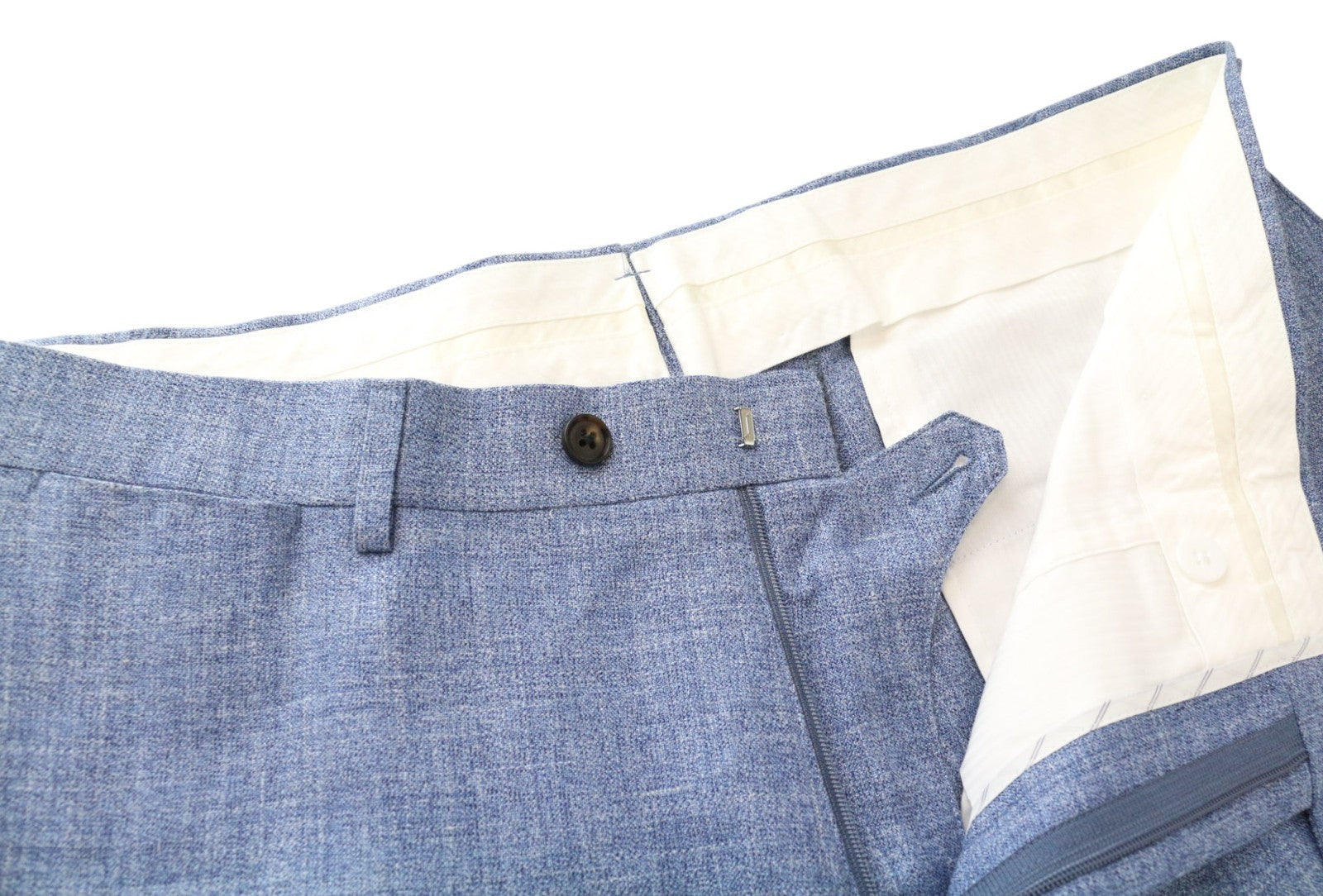 SUITSUPPLY La Spalla Men's Suit UK46R Blue 2 Piece Linen Wool Silk Blend Outfit