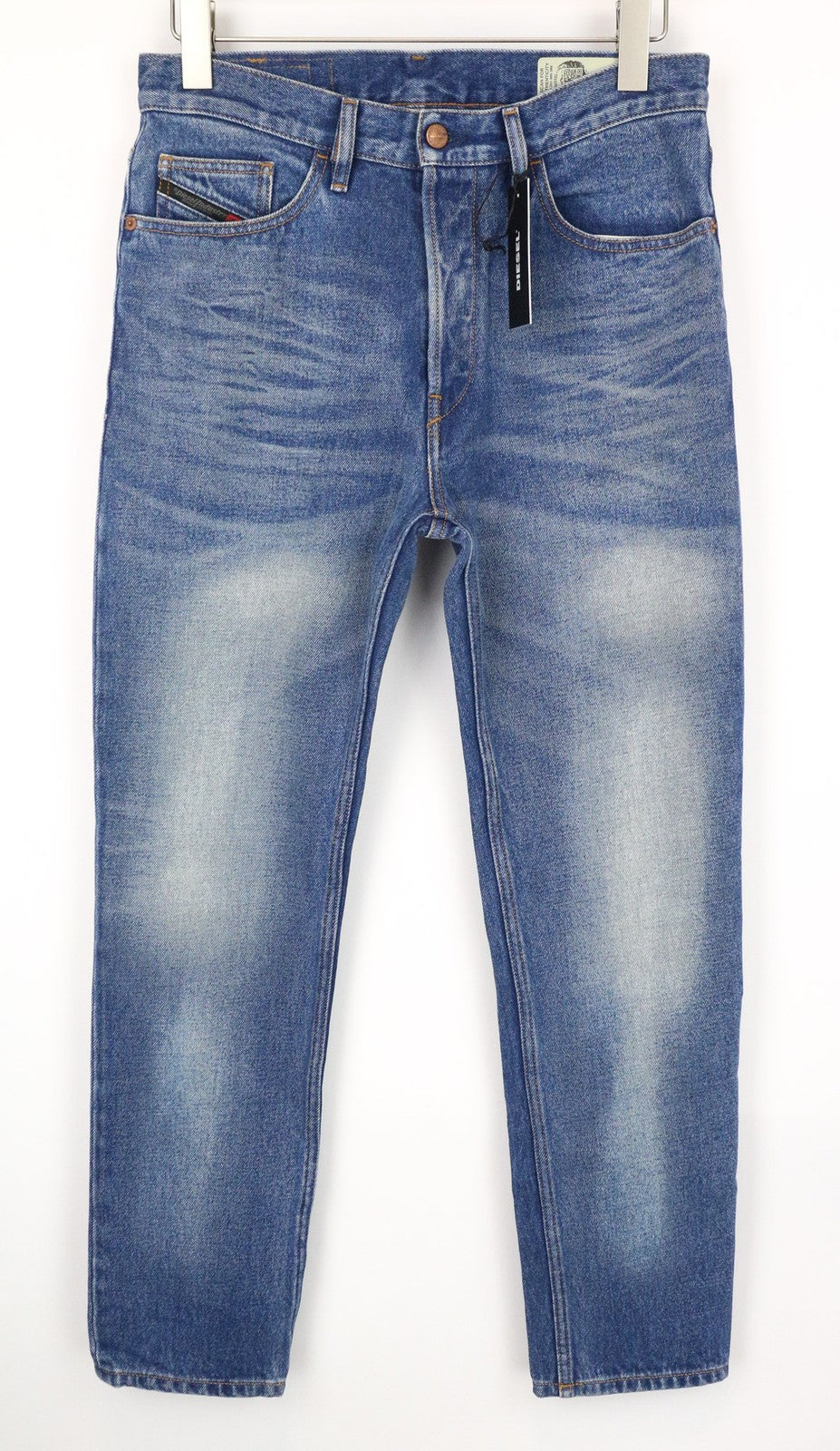 DIESEL D-Aygle 0076Y vyriški džinsai W29/L32 mėlyni su sagomis, netempiamu kirpimu 