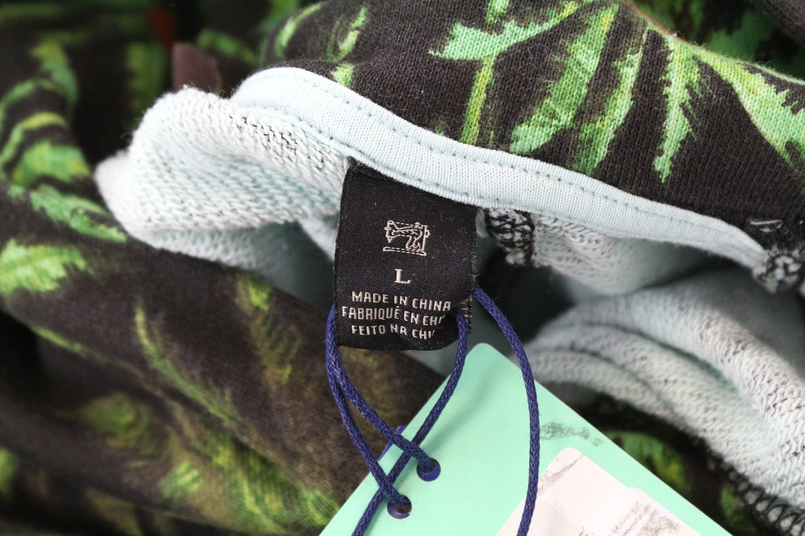 SCOTCH &amp; SODA vyriškas džemperis su gobtuvu, žalias, L dydžio, su delnų raštu, grynos medvilnės džersio raštu 