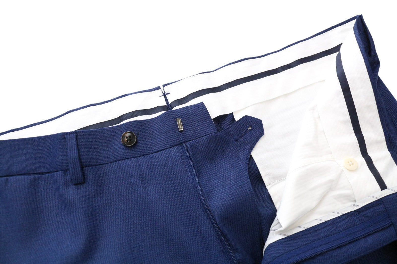 SUITSUPPLY Lazio Men's Suit UK48S Slim Pure Wool Mid Blue Sharkskin 2-Piece