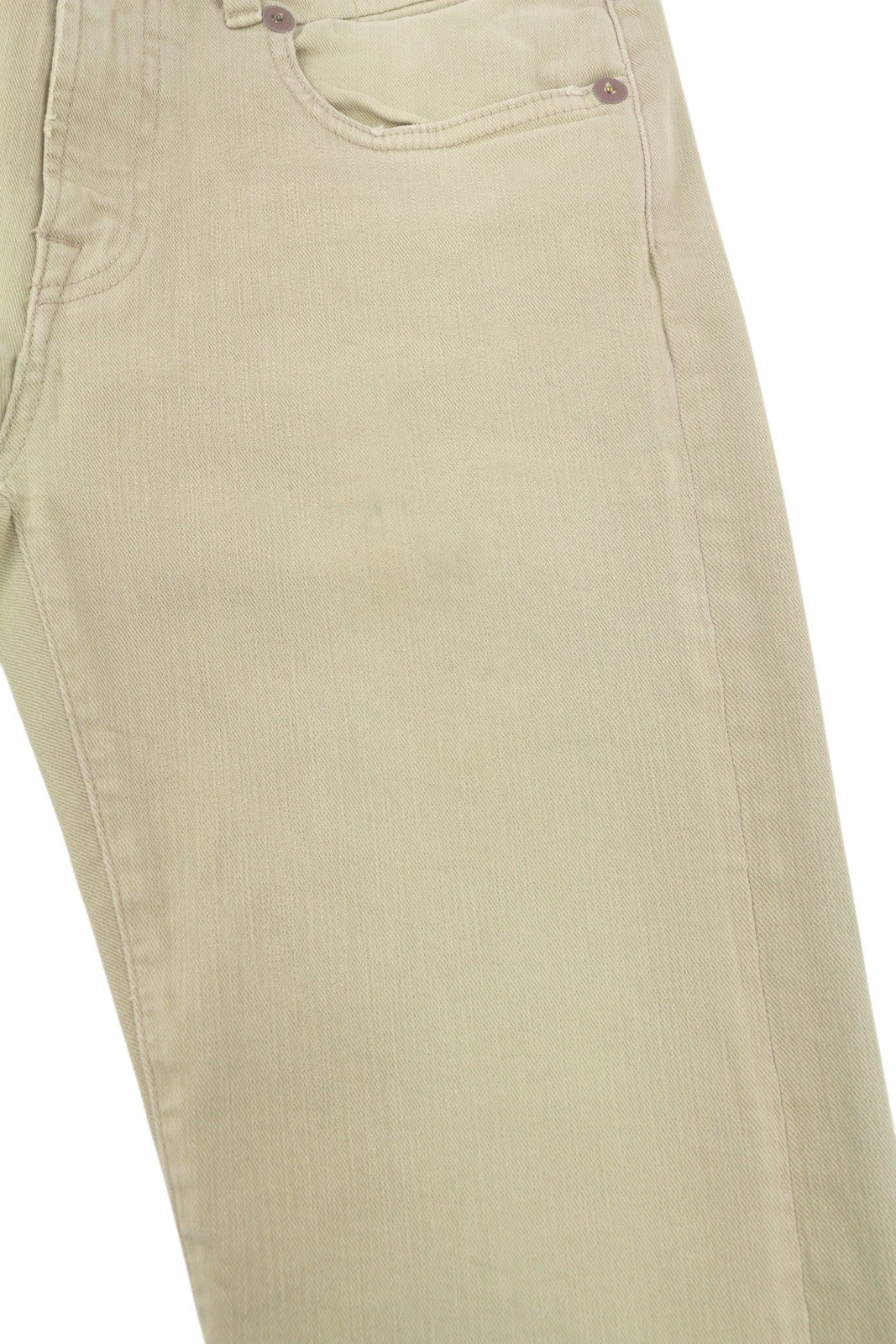 R13 Boy Straight Women Jeans 29 Khaki Stretch Faded Cropped Ankle Length RRP€699