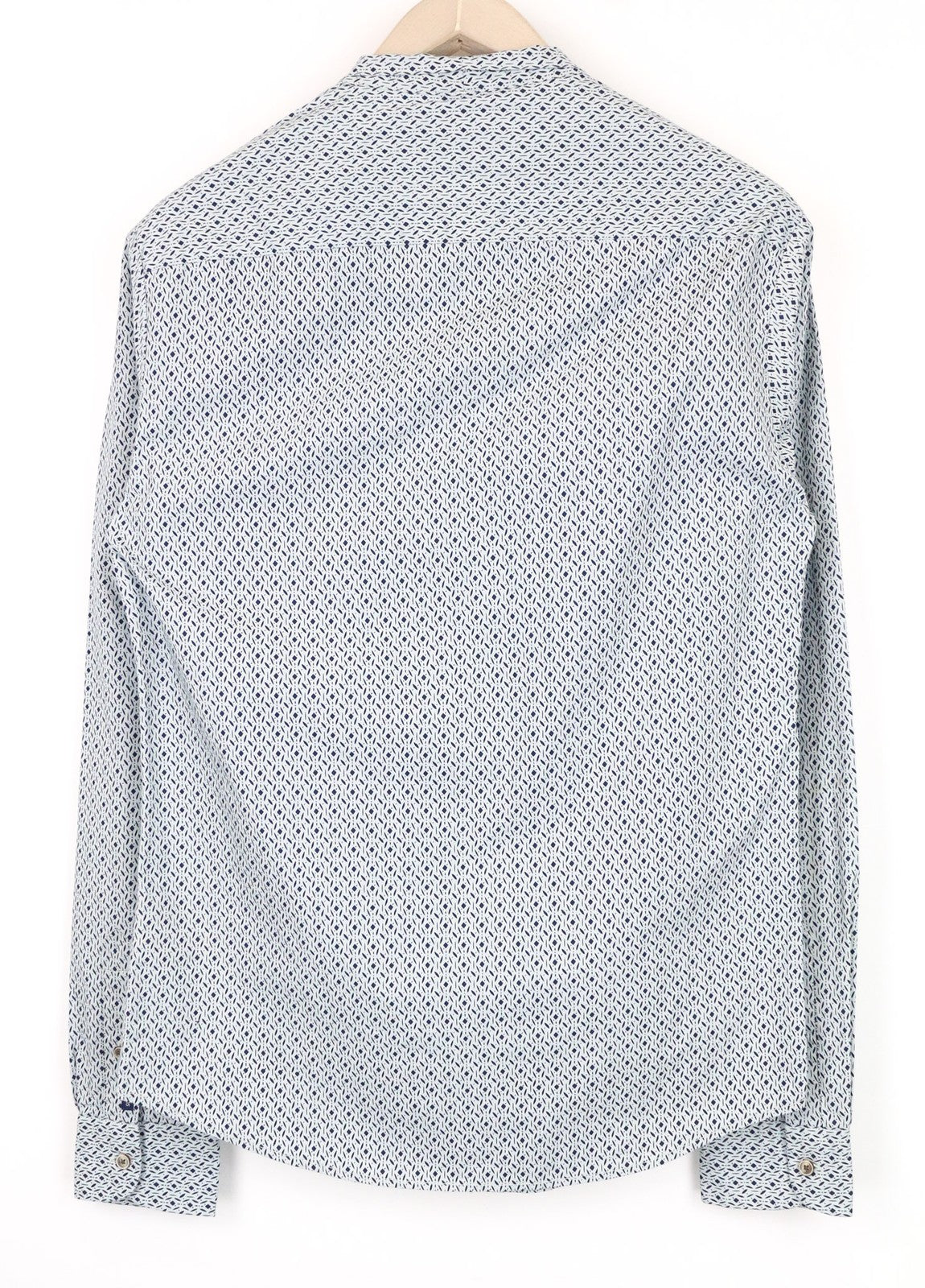 SCOTCH &amp; SODA vyriški marškinėliai su mėlyna spalva, grynos medvilnės poplino raštu, laisvalaikio stiliaus, su sagomis