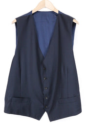 SUITSUPPLY Lazio Men's Waistcoat UK54 Navy Wool Slim Melange Classic Formal