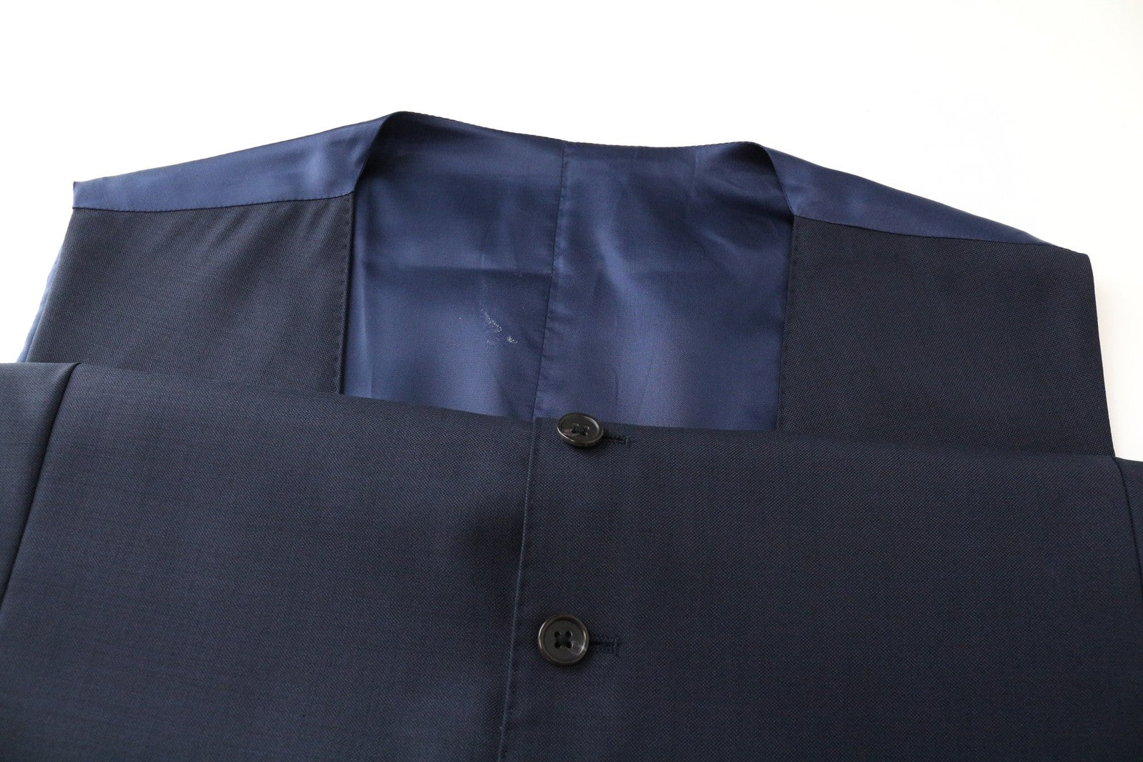 SUITSUPPLY Lazio Men's Waistcoat UK54 Navy Wool Slim Melange Classic Formal