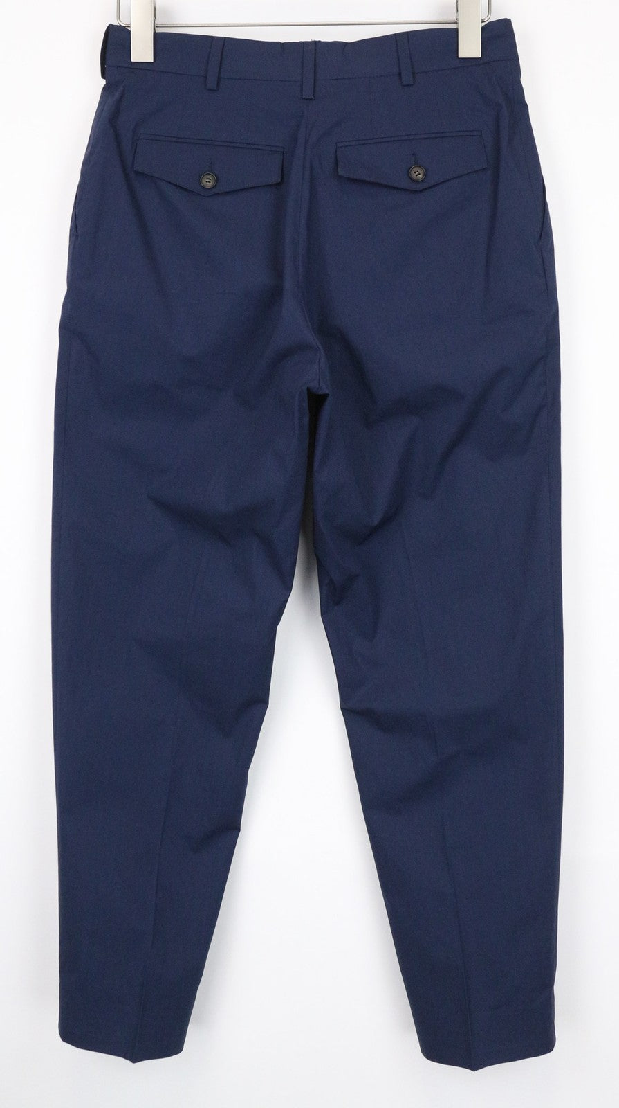 SUITSUPPLY Blake Men's Trousers UK32R Slim Blue Drop-Crotch Stretch Cotton Blend