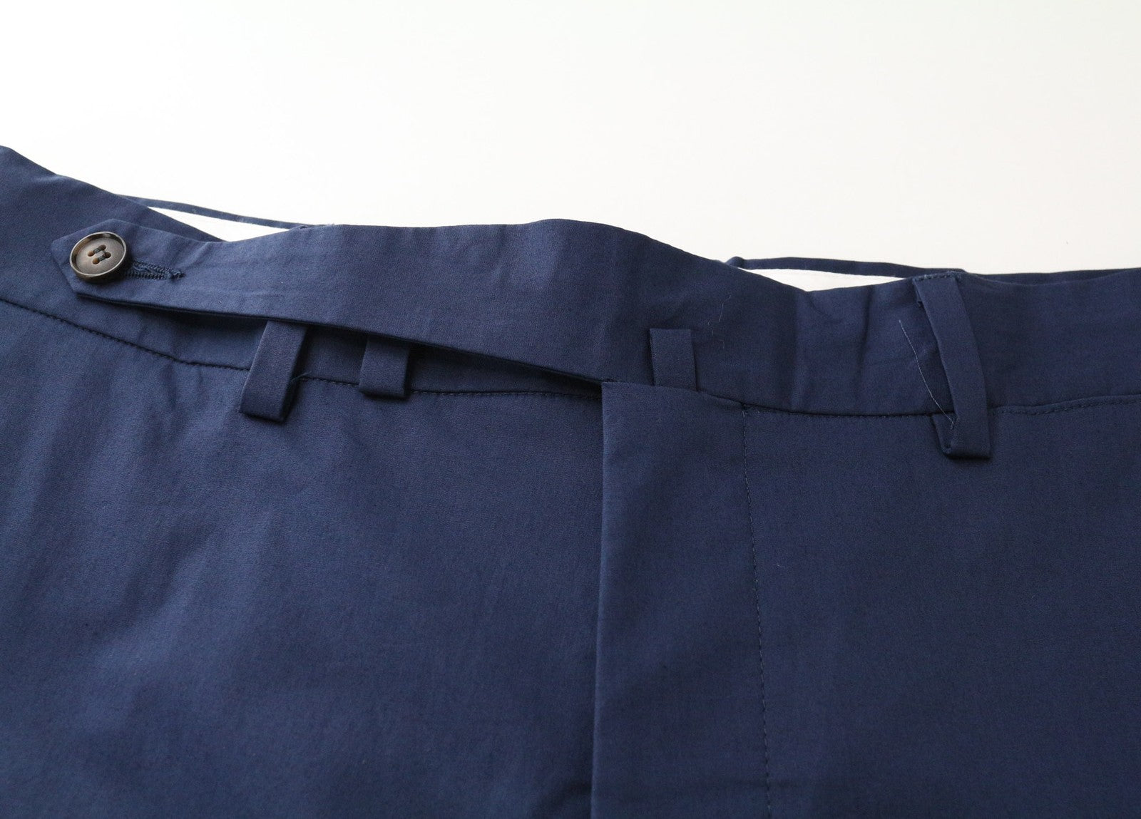 SUITSUPPLY Blake Men's Trousers UK32R Slim Blue Drop-Crotch Stretch Cotton Blend