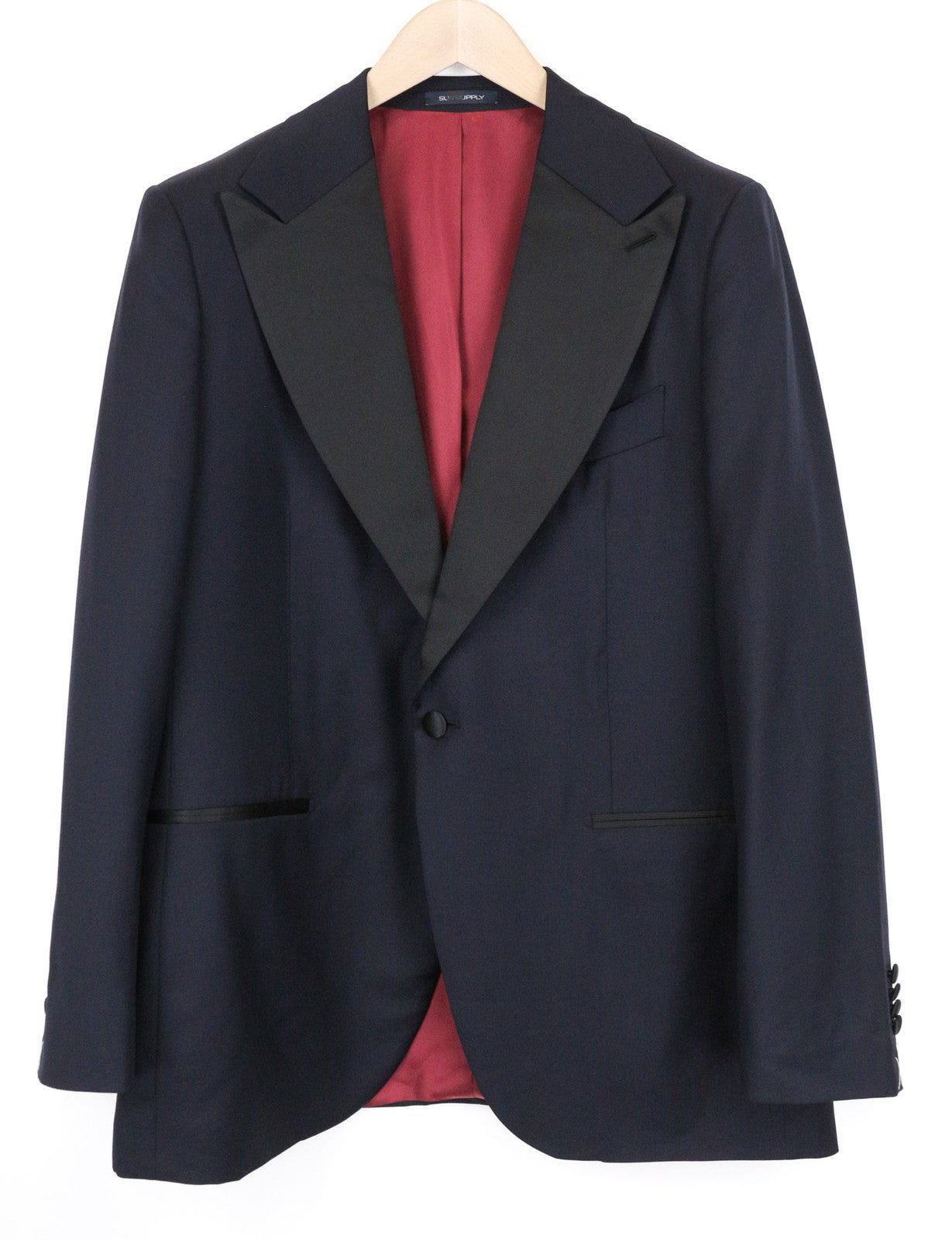 SUITSUPPLY La Spalla Men's Blazer UK44R Slim Navy Wool S130s Tuxedo Classic