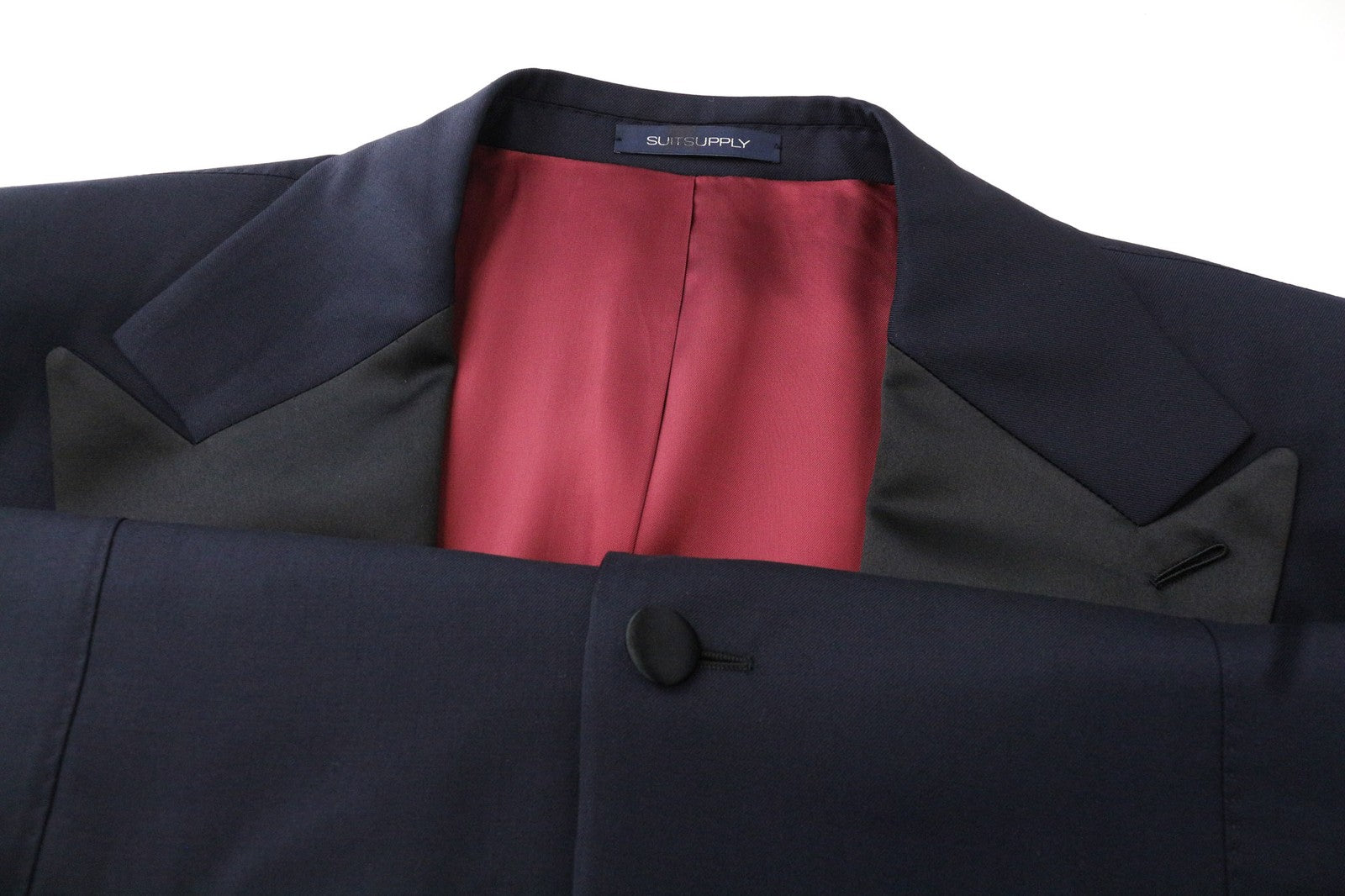 SUITSUPPLY La Spalla Men's Blazer UK44R Slim Navy Wool S130s Tuxedo Classic