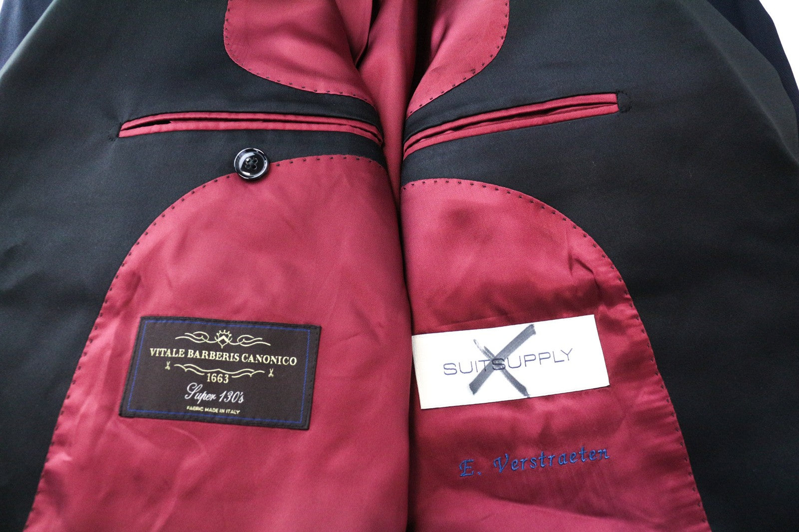 SUITSUPPLY La Spalla Men's Blazer UK44R Slim Navy Wool S130s Tuxedo Classic