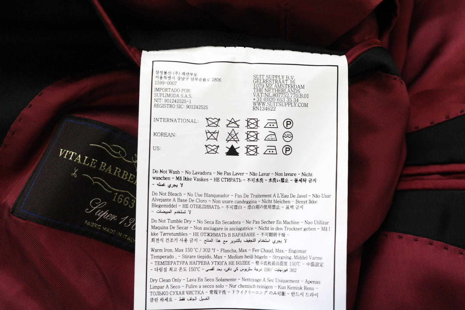 SUITSUPPLY La Spalla Men's Blazer UK44R Slim Navy Wool S130s Tuxedo Classic