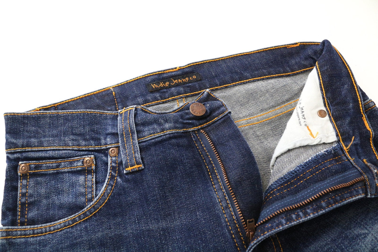 NUDIE JEANS Slim Jim Men's Jeans W30/L32 Slim Fit Washed Blue Cotton Stretch