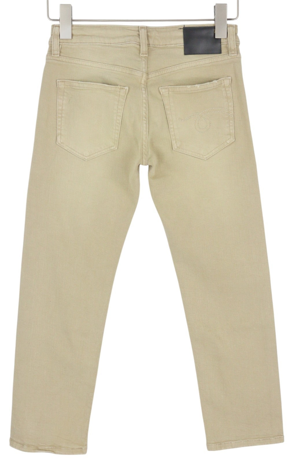 R13 berniukiški tiesūs moteriški džinsai, 24 chaki spalvos, tamprūs, trumpi, iki kulkšnių, RRP 699 € 