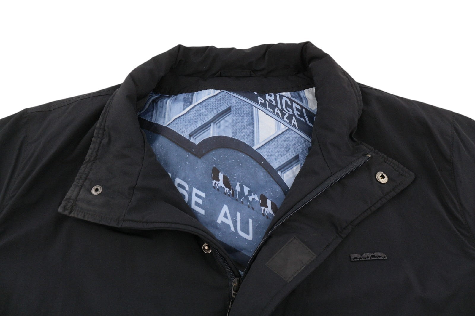 MISE AU GREEN Vyriška striukė L Juoda Pilnu Užtrauktuku Aukšta Apykakle Šiltinta Pamušalu Vidutinio Ilgio 