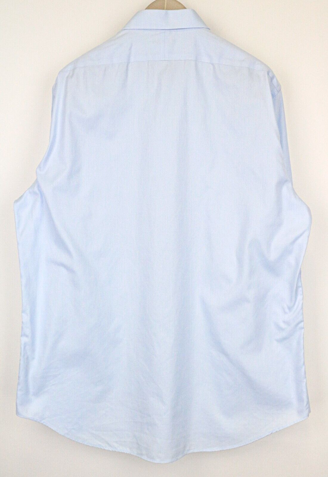 SUITSUPPLY vyriški marškinėliai 45/17 3/4 ploni grynos medvilnės šviesiai mėlyni ilgomis rankovėmis 