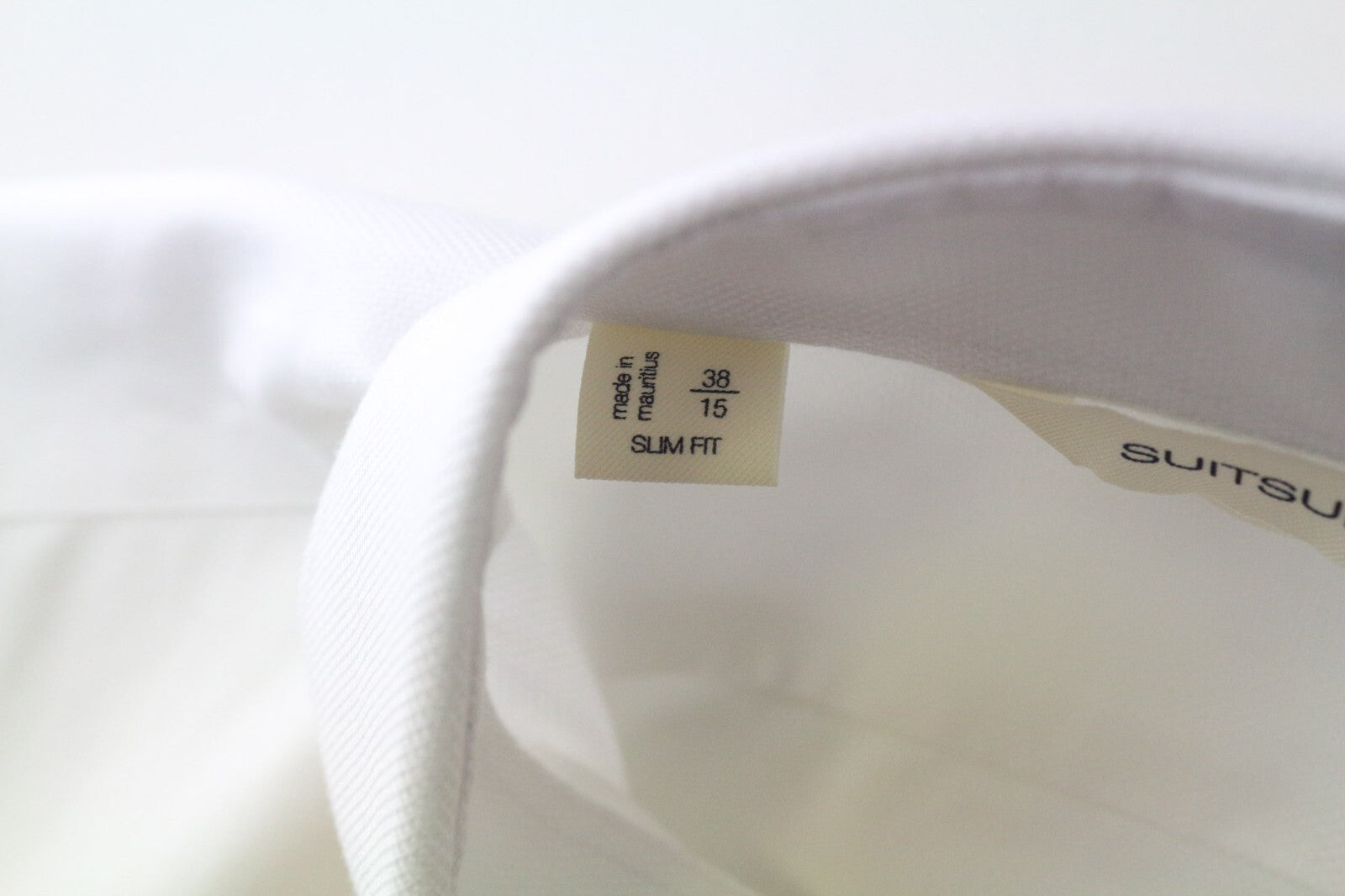 „SUITSUPPLY Traveller“ vyriški marškinėliai, 38/15, ploni, grynos medvilnės, balti, klasikiniai, su sagomis 