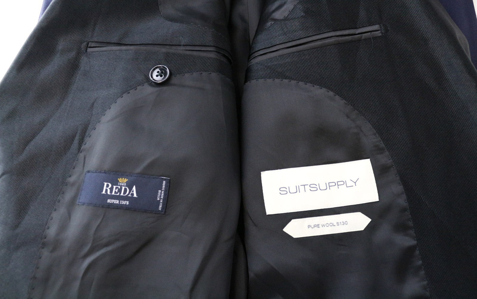 SUITSUPPLY Lazio Tuxedo Men's Suit UK40R Slim Blue Super 130's Wool 3-Piece