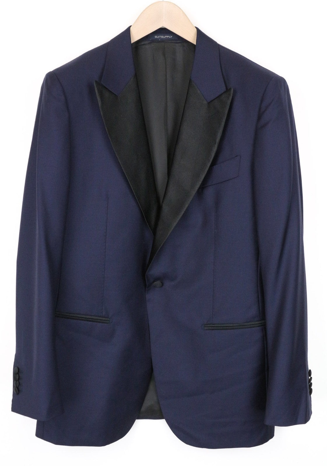 SUITSUPPLY Lazio Tuxedo Men's Suit UK40R Slim Blue Super 130's Wool 3-Piece