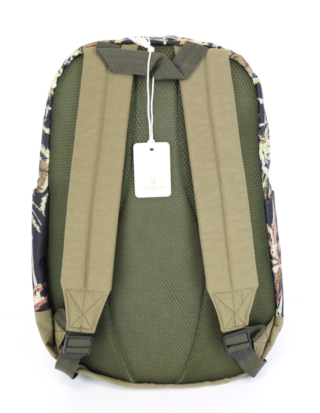 SCOTCH SHRUNK berniukiška kuprinė su žaliu delnų raštu ir reguliuojamais dirželiais 