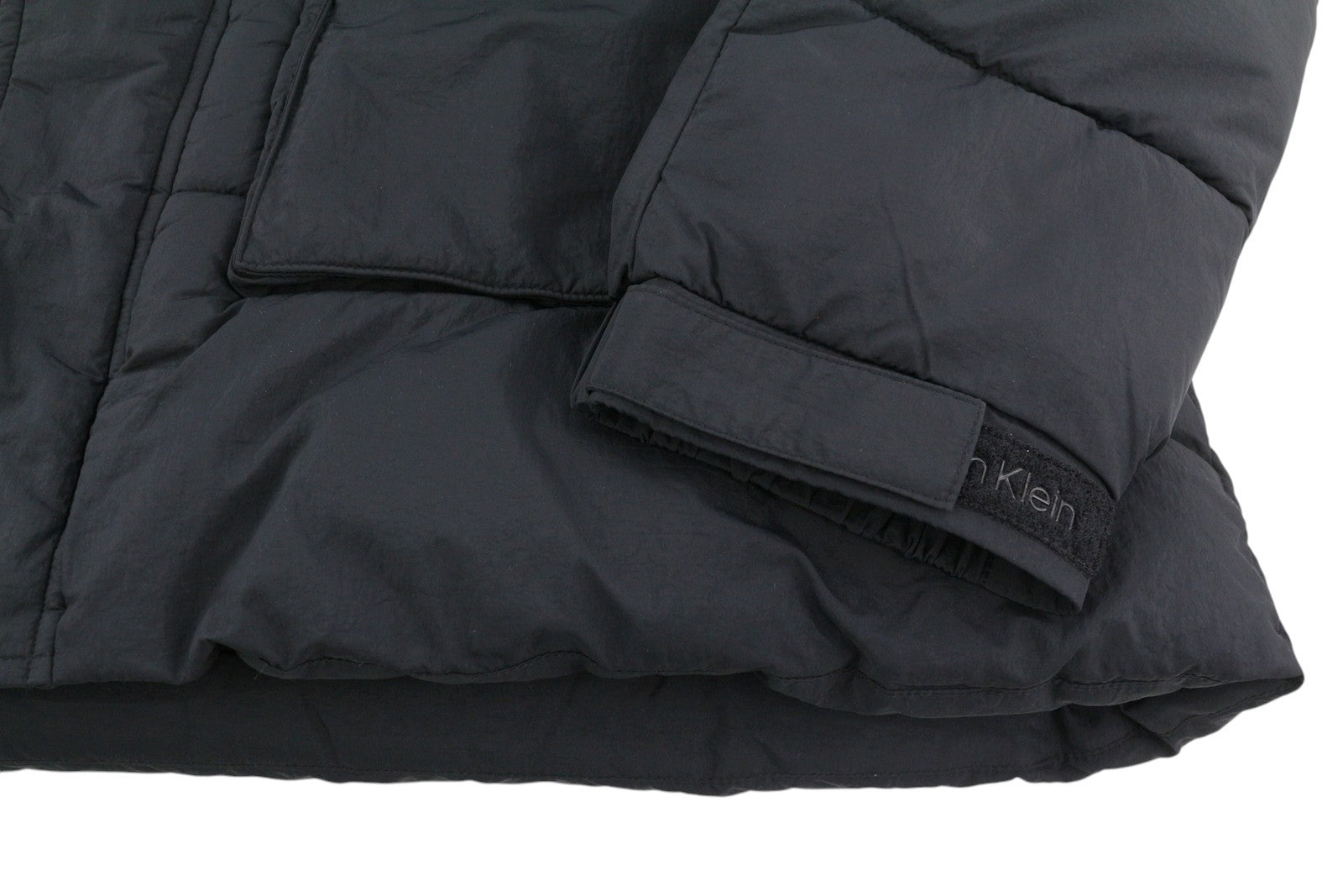 CALVIN KLEIN Crinkle Nylon Long Length Quilt vyriška striukė, 2XL, juoda, paminkštinta, RRP 379 € 