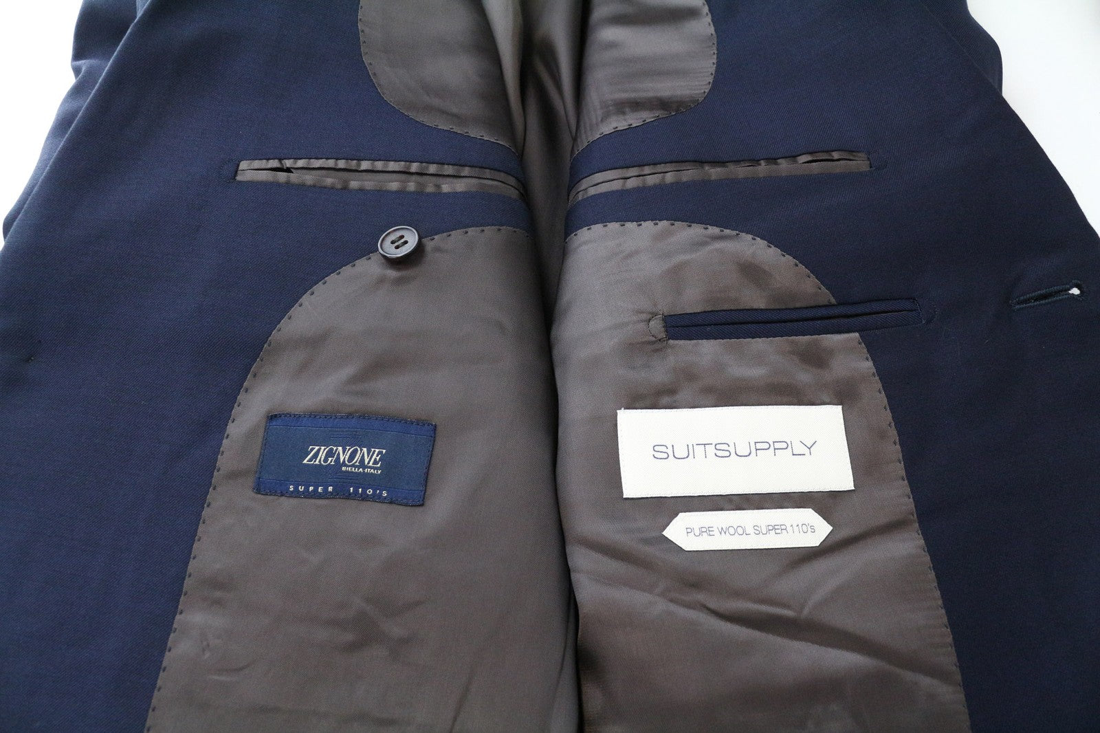 SUITSUPPLY Napoli Men's Blazer UK40S Super 110's Blue Pure Wool Single-Breast