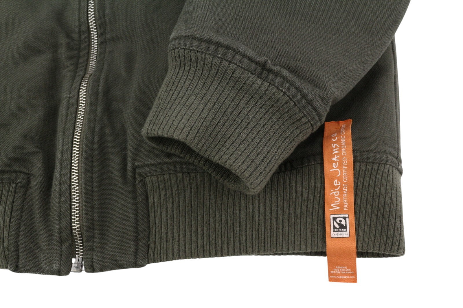 NUDIE JEANS vyriška striukė M pilka su užtrauktuku ir kišenėmis, pamušalu, lengva bomber striukė 