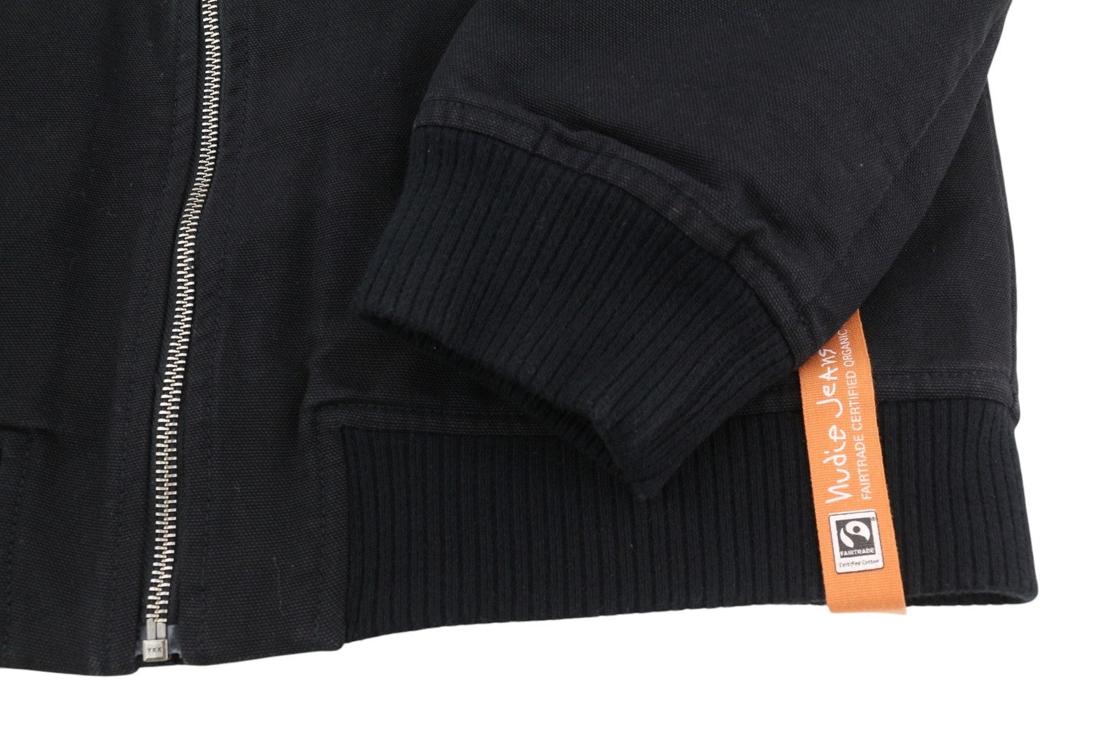 NUDIE JEANS vyriška striukė M, juoda, su pilnu užtrauktuku, užlopytomis kišenėmis, pamušalu, lengva bomber striukė 