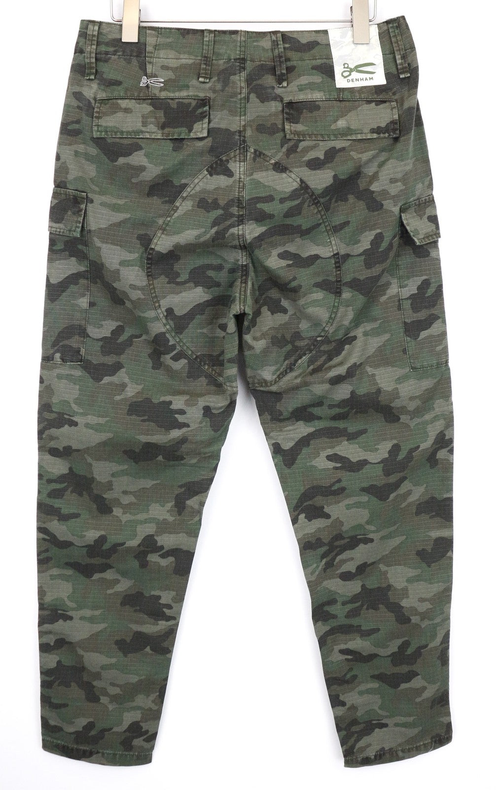 DENHAM Nato Men's Cargo Trousers W29/L34 Green Camouflage Pure Cotton
