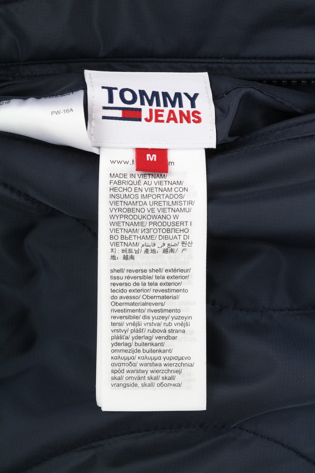 TOMMY HILFIGER dvipusė dygsniuota vyriška striukė M mėlyna dygsniuota gobtuvu su logotipu RRP 239 € 