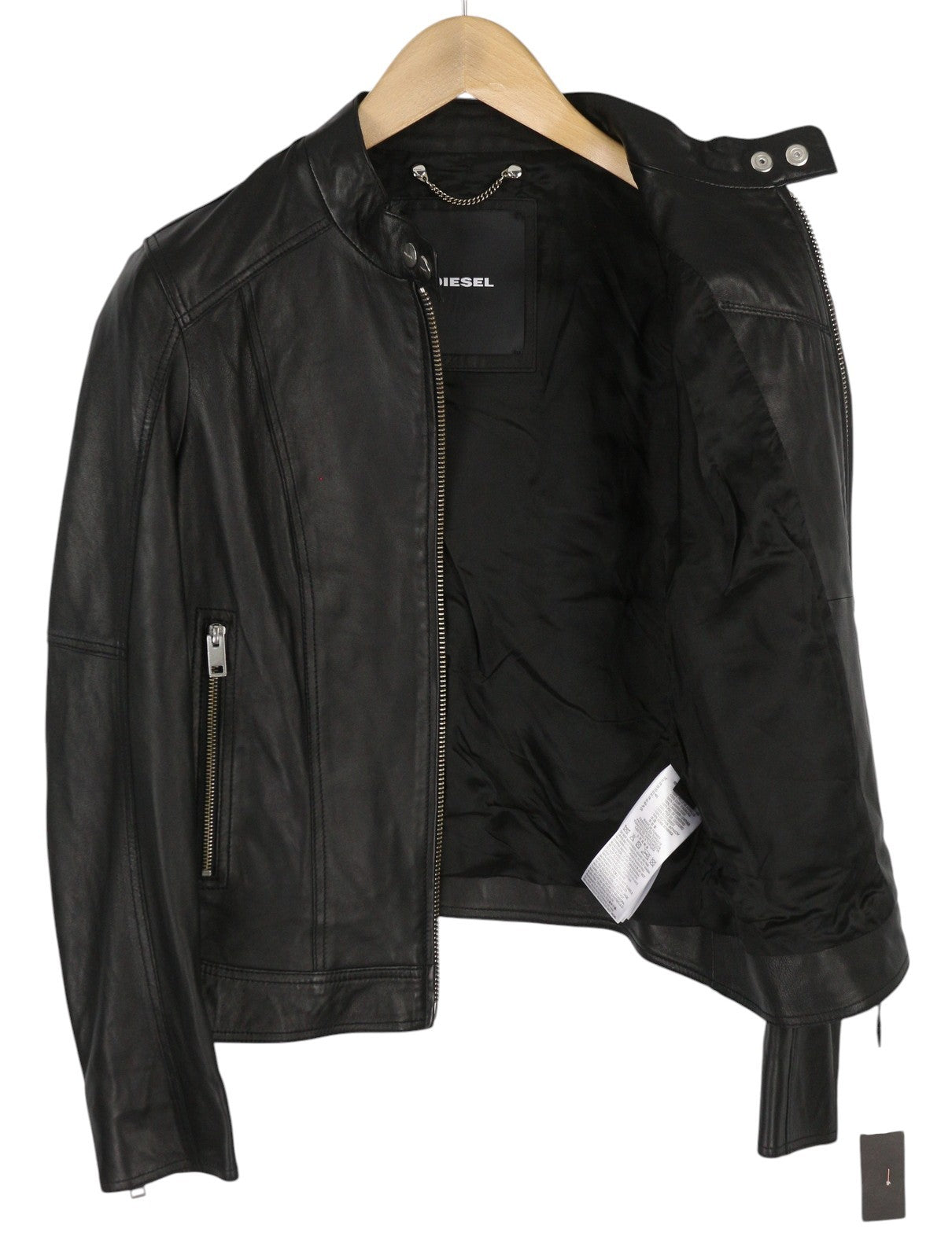 DIESEL R-Lory moteriška striukė M, juoda, ėriuko odos, lengva, su užtrauktuku, RRP 550 € 