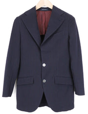 SUITSUPPLY La Spalla Men's Blazer UK32R Navy Blue Cotton Stretch Crinkled Finish