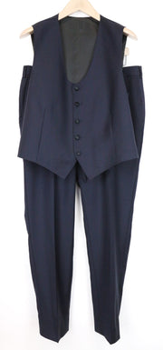 SUITSUPPLY Ferrara Men's Suit UK42S Wool Navy Blue 2-Piece Suit with Waistcoat