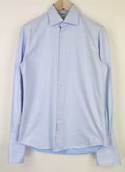 SUITSUPPLY Men's Shirt 39/15.5 Slim Blue Pure Cotton Long Sleeve Casual Classic