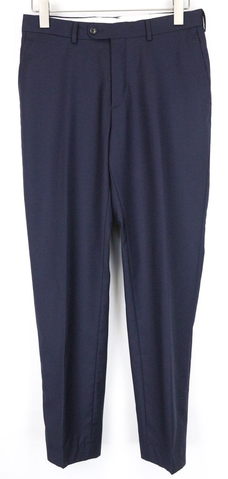 SUITSUPPLY Brescia Men's Pants UK36R Blue Wool Pleated Front Slim Formal Lined