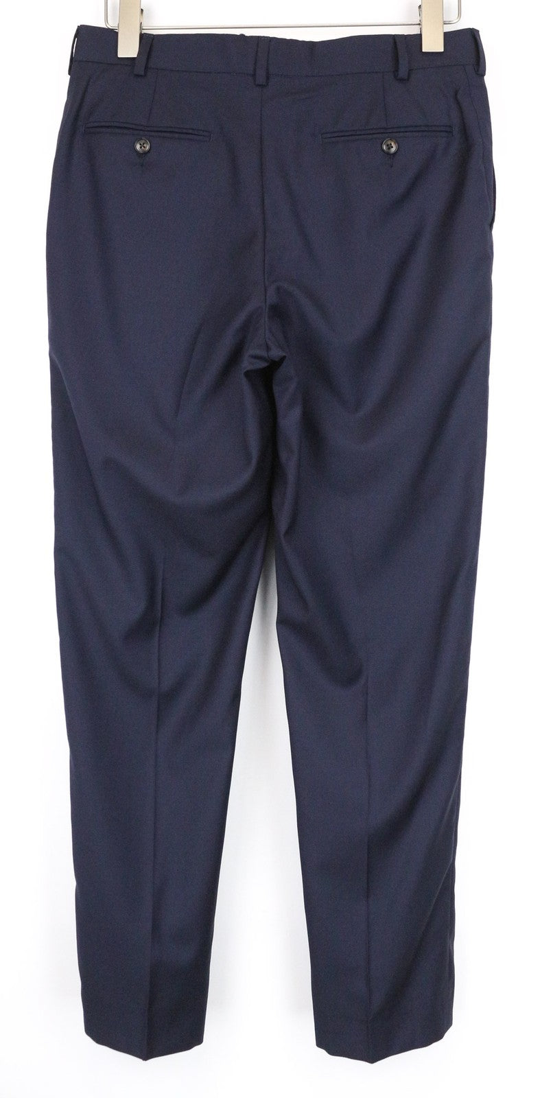 SUITSUPPLY Brescia Men's Pants UK36R Blue Wool Pleated Front Slim Formal Lined