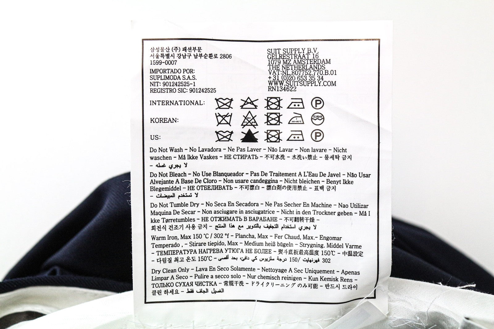 SUITSUPPLY Brescia Men's Pants UK36R Blue Wool Pleated Front Slim Formal Lined