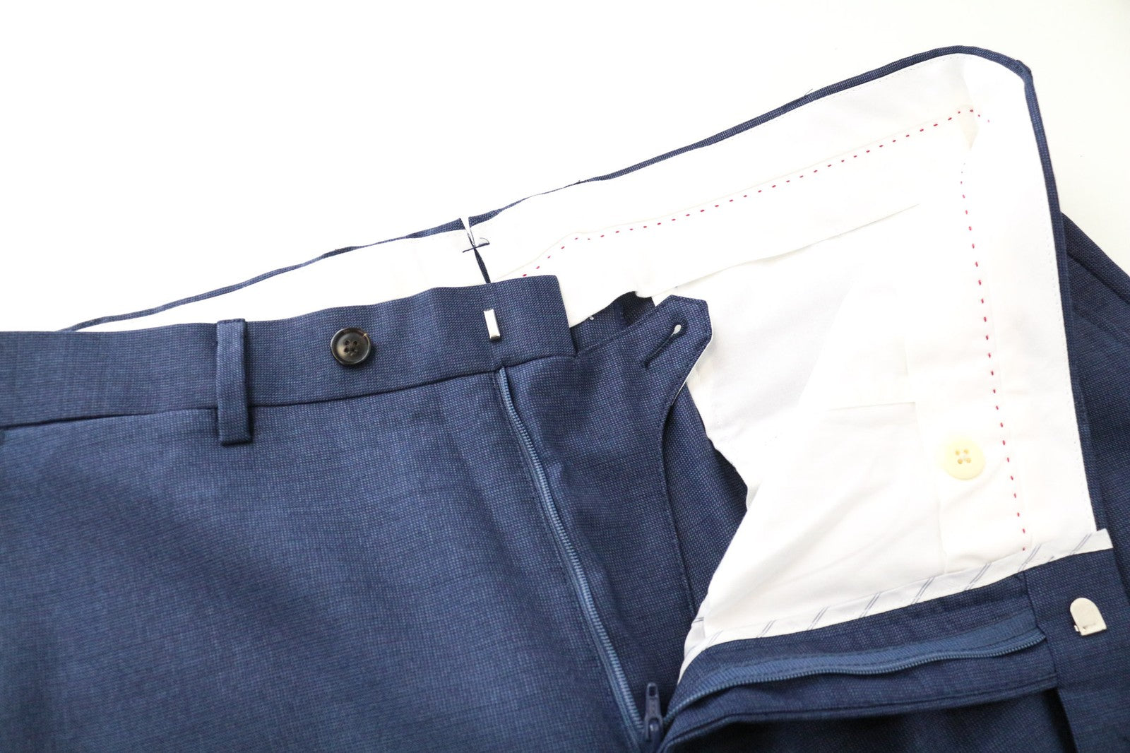 SUITSUPPLY Sienna Men's Pants UK44R Blue Wool Pleated Classic Cut Lined Formal