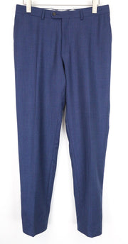SUITSUPPLY Brescia Men's Trousers UK42 Blue Pleated Wool Blend Classic Formal