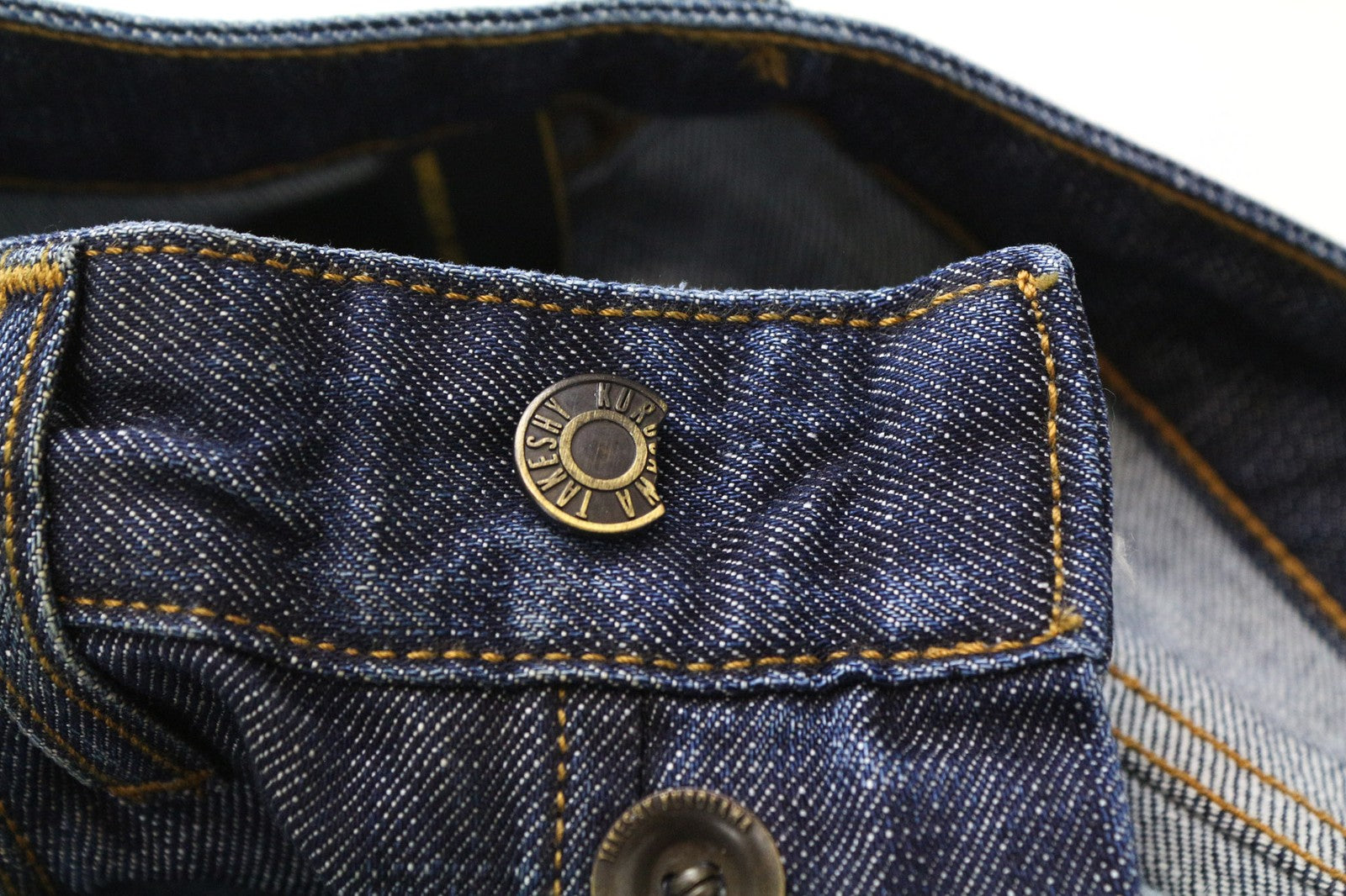 TAKESHY KUROSAWA Men's Jeans W30 Slim Cut Dark Blue Pure Cotton Classic Washed