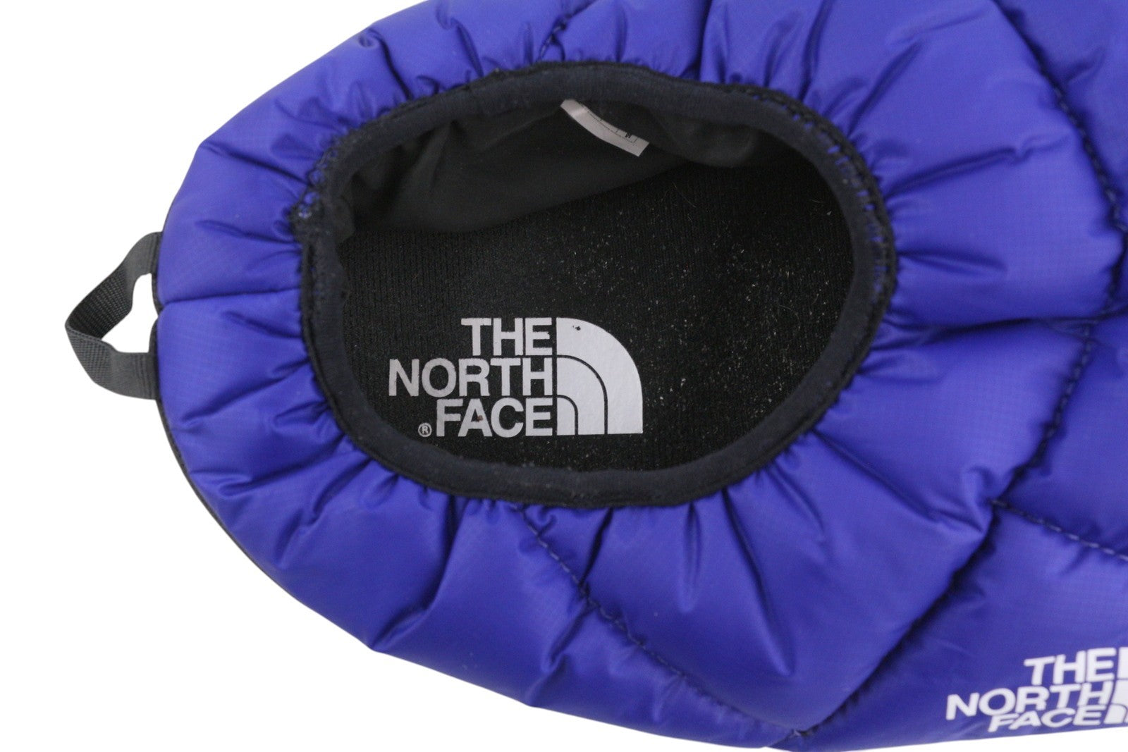 „THE NORTH FACE NSE“ palapinės-mulo vyriški batai su plokščiapadžiais gobtuvais, 47/48 dydžio, mėlyni ir juodi, dygsniuoti šlepečiai su logotipu. 