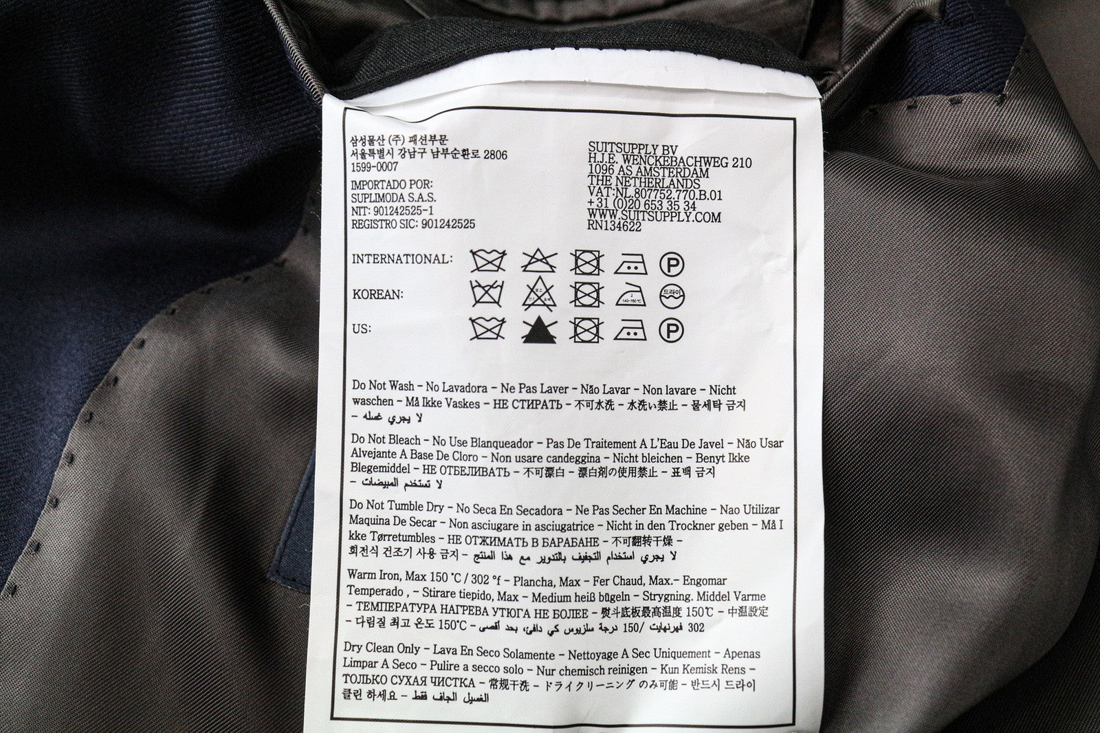 SUITSUPPLY La Spalla Men's Blazer UK56R Navy Slim Fit Melange S110s Wool Twill