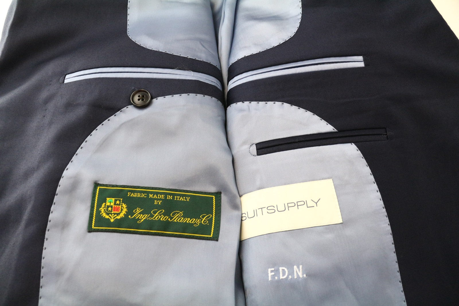 SUITSUPPLY La Spalla Men's Blazer UK44S Navy Slim Classic Wool Formal Lined