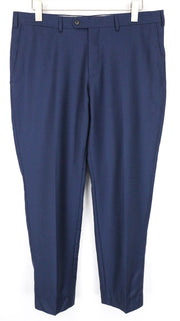SUITSUPPLY Brescia Men's Pants UK36R Blue Slim Fit Wool Bird's Eye Check Lined