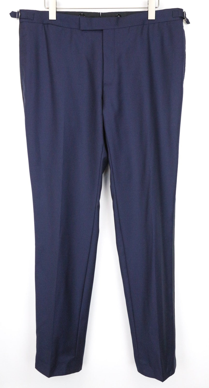 SUITSUPPLY Brescia Tux Men's Pants UK46R Blue Slim Wool Melange Flat-Front Dress