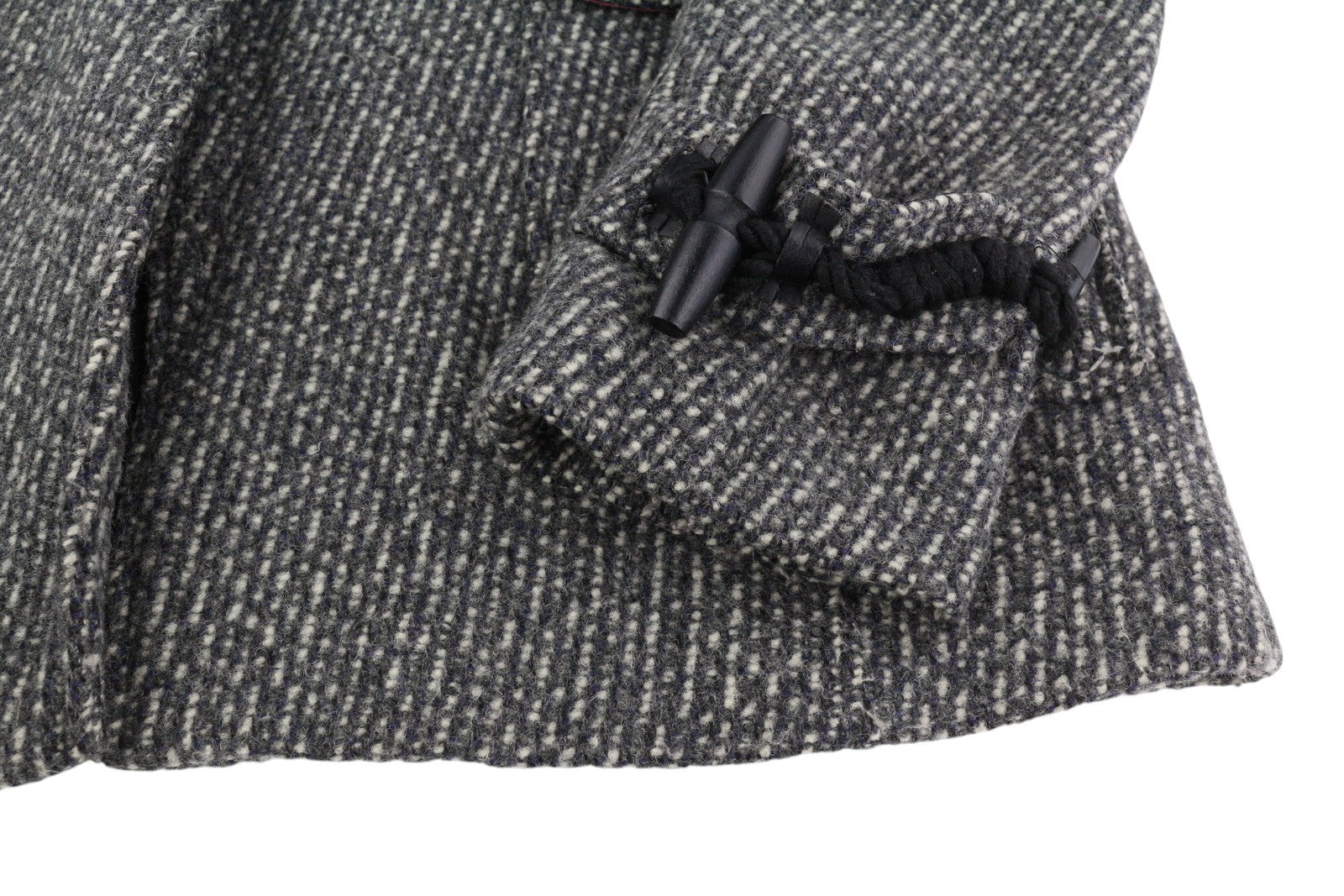 GAASTRA moteriškas paltas M melanžo rašto su vilnos mišinio aukštu kaklu, vidutinio ilgio su logotipu 