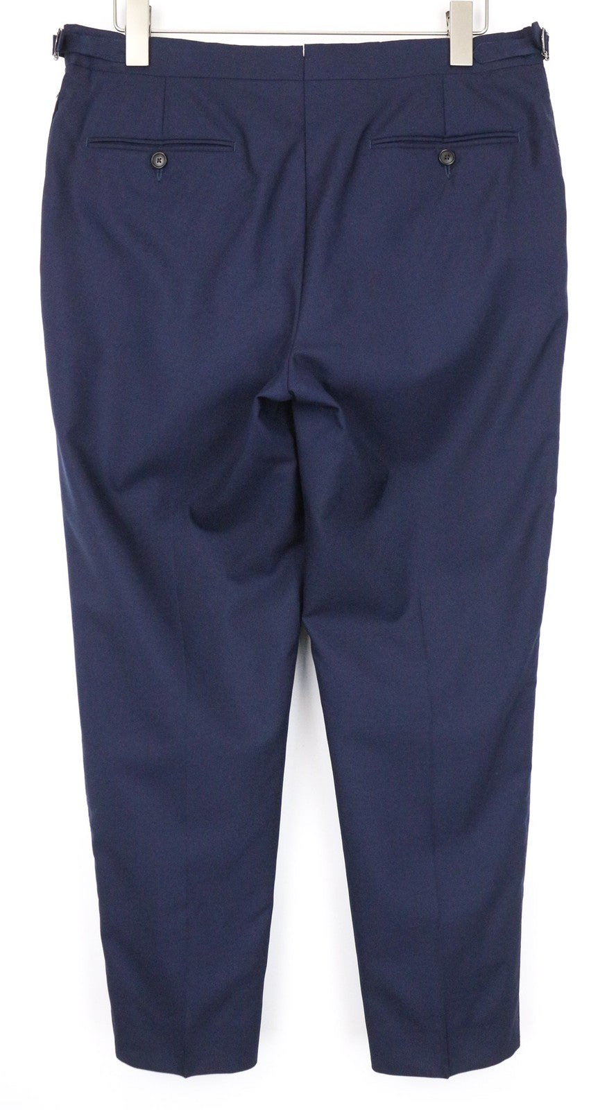 SUITSUPPLY Brescia Men's Pants UK42R Navy Wool Slim Flat-Front Classic Formal