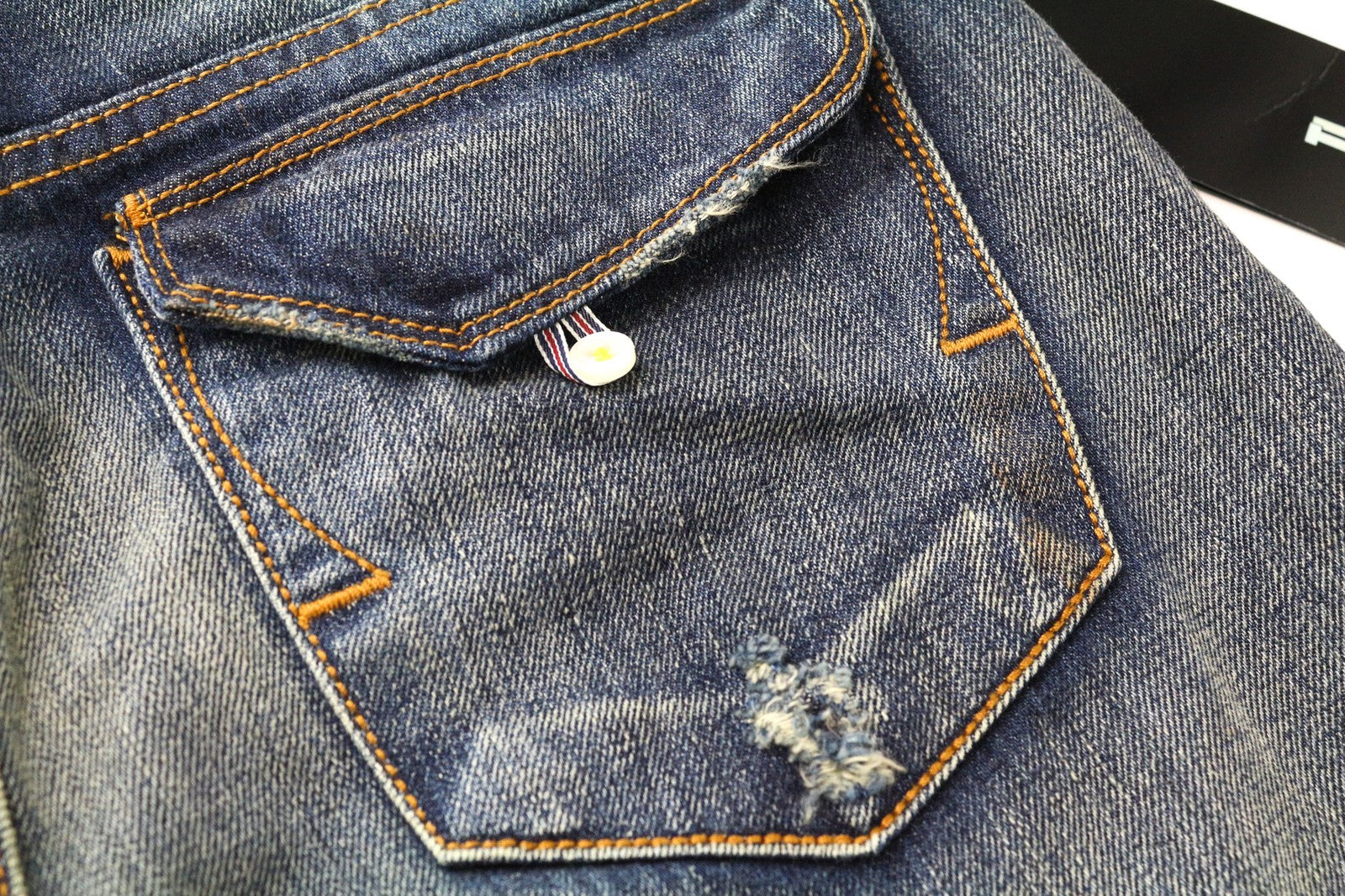 TAKESHY KUROSAWA TK08 Bart Patt Men's Jeans W32 Blue Distressed Skinny Fit