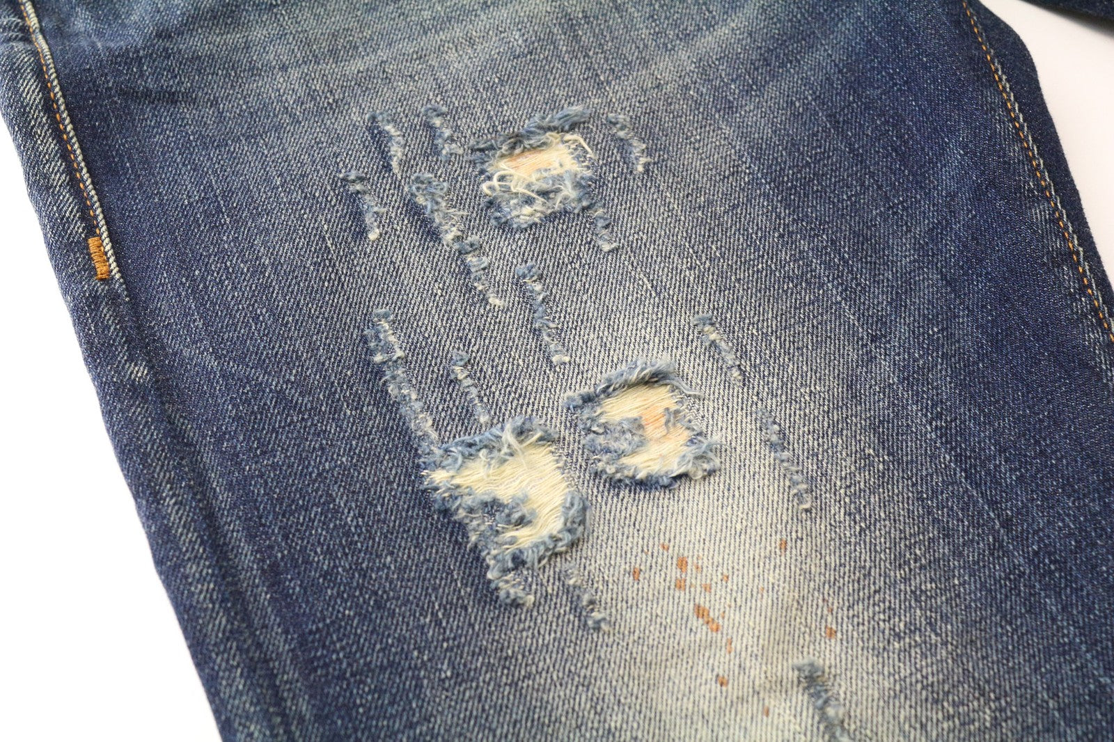 TAKESHY KUROSAWA TK08 Bart Patt Men's Jeans W32 Blue Distressed Skinny Fit